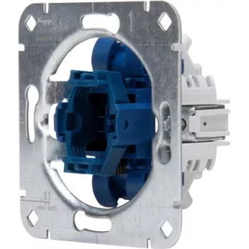 Interrupteur à bouton-poussoir encastré HEINRICH KOPP, contact inverseur, 250V 10AX, avec lampe témoin et borne neutre, aluminium 508700004