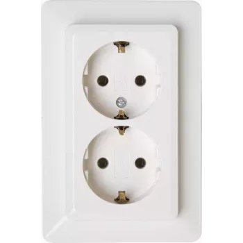 Prise Schuko Heinrich Kopp 2 postes 16A blanc arctique Objekt 2002 917213007