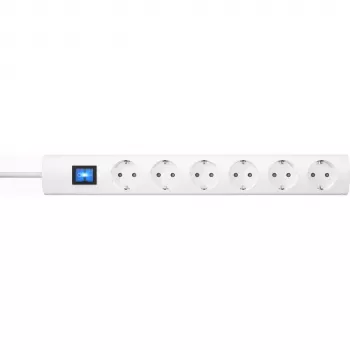 HEINRICH KOPP 232802005 Multiprise pour intérieur avec 6 prises Schuko, câble 1,4 m, blanc
