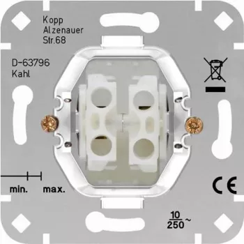 HEINRICH KOPP Série Mécanisme de bouton-poussoir, encastré, 250V, 10AX, IP20, sans cache 504000009
