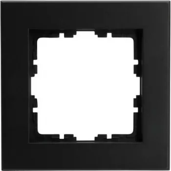 Cadre de recouvrement 1 poste HEINRICH KOPP HK07 PURE noir mat (86 x 86 x 9,5 mm, IP20, fixation à clips) 406850007