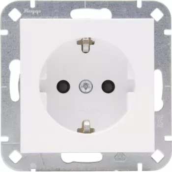 HEINRICH KOPP HK07 Prise Schuko, encastrée, 1 poste, blanc pur, protection contre les contacts renforcée 940032008