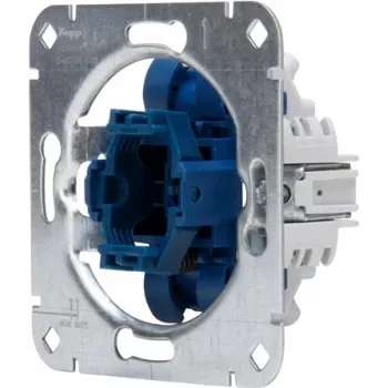 HEINRICH KOPP 508400005 Mécanisme de bouton poussoir encastré, contact inverseur, 250 V, 10AX, IP20, aluminium