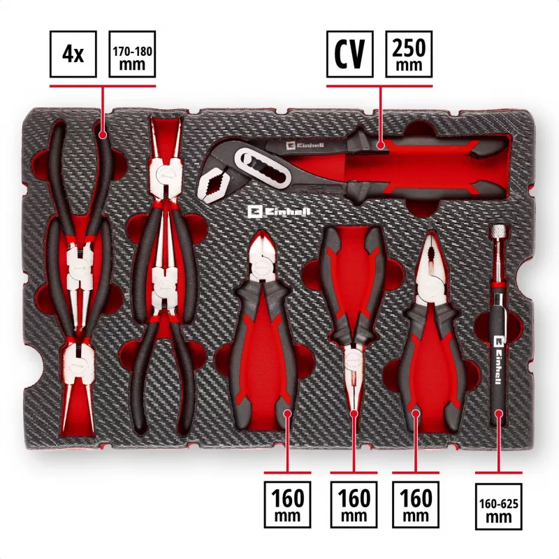 Ensemble de pinces 9 pièces Einhell Tool Pad pour E-Case S-F (370522)