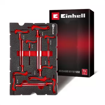 Ensemble d'inserts de coffret 9 pièces pour E-Case Einhell 370526, rouge/noir