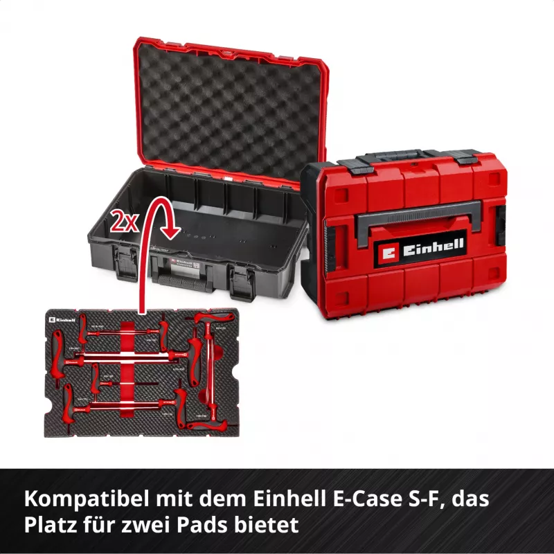 Ensemble d'inserts de coffret 9 pièces pour E-Case Einhell 370526, rouge/noir