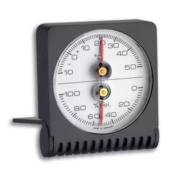 Thermomètre rond analogique TFA Dostmann 45.2018, Ø63 mm, -20 à +50 °C, blanc/argent 7601