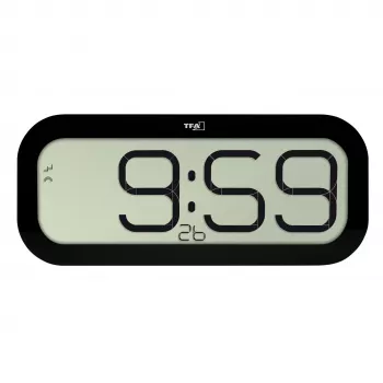 Horloge murale radio-pilotée TFA Dostmann 60.4514.01 noire