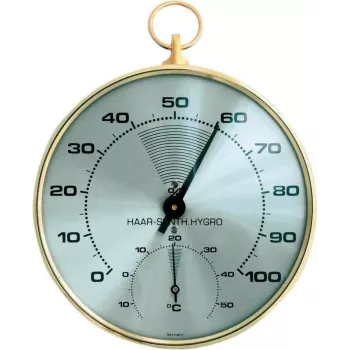 Thermo-hygromètre rond analogique TFA Dostmann 45.2007, blanc/argent, diamètre 10 cm