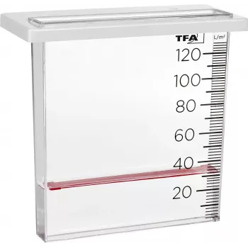 Pluviomètre TFA Dostmann 47.1014 120 mm transparent/blanc