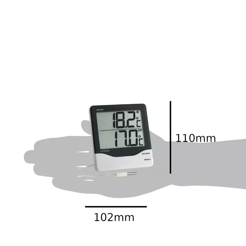 Thermomètre à câble TFA Dostmann noir-blanc (30.1011.K)