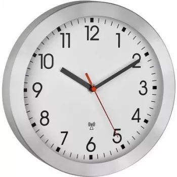 TFA Dostmann 60.3546.02 horloge murale radio-pilotée 25 cm aluminium brossé
