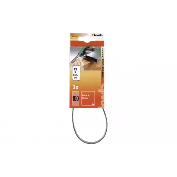 Ensemble de bandes abrasives KWB 910510, grain 100, 457 mm x 13 mm, 3 pièces