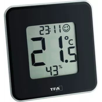 Thermo-hygromètre numérique TFA Dostmann 30.5021.01 Style noir (30.010.425)