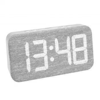 Réveil à quartz TFA Dostmann 60.2042.02 blanc, gris avec 3 heures de réveil et grand écran