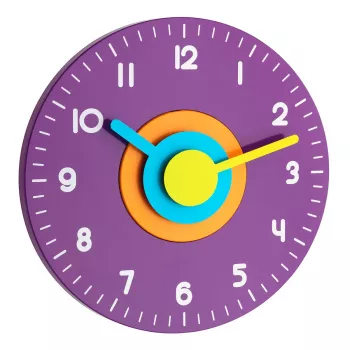 TFA Dostmann 60.3015.11 horloge murale design, violette, quartz silencieux, 25 cm