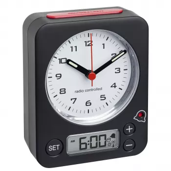 TFA Dostmann Combo réveil mécanique noir-rouge (60.1511.01)