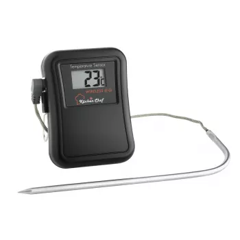 TFA Dostmann 14.1504 thermomètre de cuisson avec sonde à câble, alarme, minuteur, surveillance de la température à cœur pour cuisson à basse température, porc, bœuf, gibier, dinde, agneau, lapin