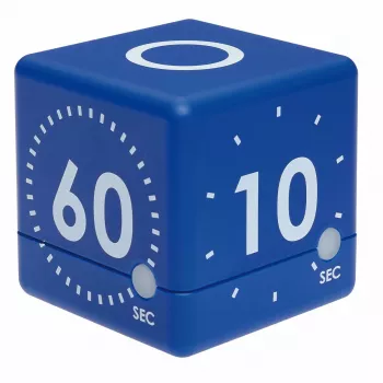 TFA Dostmann Timer CUBE Minuteur cube numérique, bleu 38.2036.06