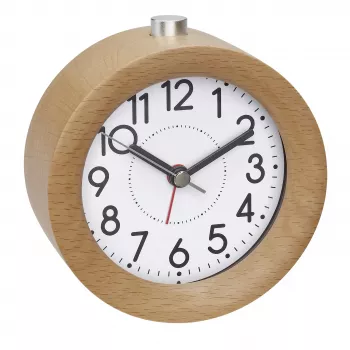 Réveil à quartz TFA Dostmann 60.1039.05 en bois de hêtre