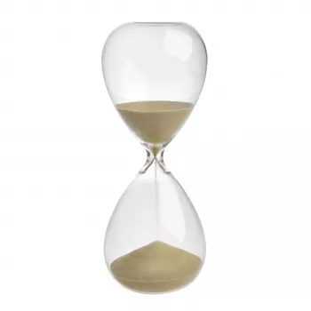 TFA Dostmann Sablier Gold, transparent, 5 minutes, verre, bouchons noirs 18.6009.53.90