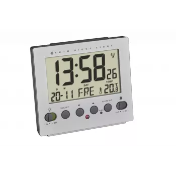 TFA Dostmann 60.2561.55 Réveil radio-piloté argent