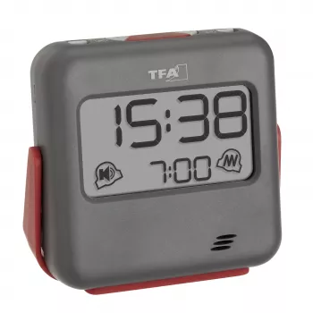 Réveil à quartz TFA Dostmann gris 60.2031.10