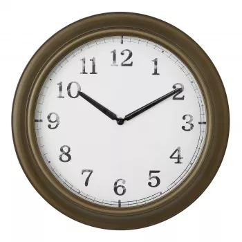 Horloge murale extérieure en métal TFA Dostmann 60.3066.53 - quartz, laiton, résistante aux éclaboussures, 387 mm, grand affichage
