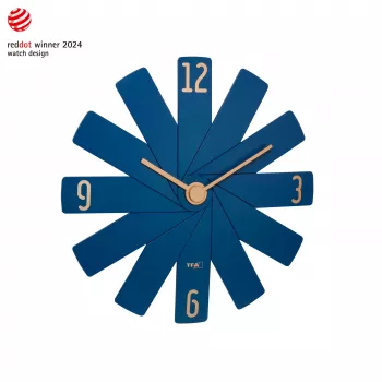 Horloge murale TFA Dostmann 60.3020.06 bleu nuit à seconde silencieuse 400 mm