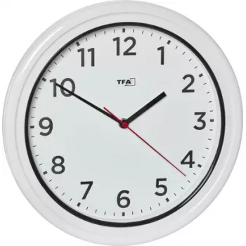 Horloge murale extérieure à quartz TFA Dostmann 60.3078.02 blanche résistante aux éclaboussures