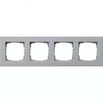 Cadre de recouvrement 4 postes Gira E2 Flat aluminium, encastré, mat, horizontal 214255