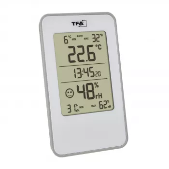 Thermo-hygromètre numérique intérieur TFA Dostmann 30.5057.02 blanc