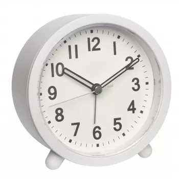 Réveil à quartz TFA Dostmann 60.1043.02 blanc avec trotteuse silencieuse