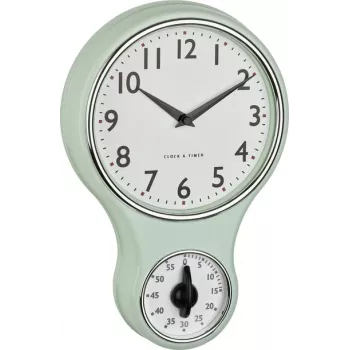 Horloge murale mécanique à quartz TFA Dostmann 60.3073.20 196 mm x 58 mm menthe