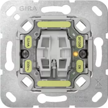 Bouton-poussoir GIRA 313600 avec voyant LED rouge, montage encastré