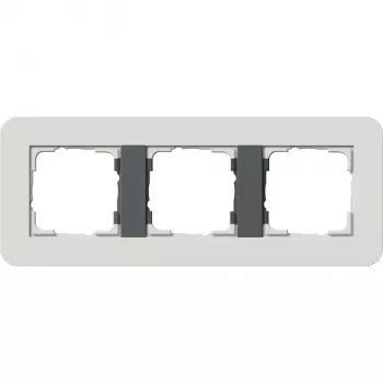 Cadre de recouvrement Gira System 55 3 postes gris clair/anthracite 0213421