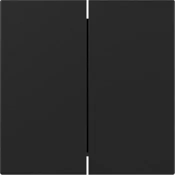 Plaque de recouvrement à bascule Gira System 55, 2 postes, droite, noir mat 3495005