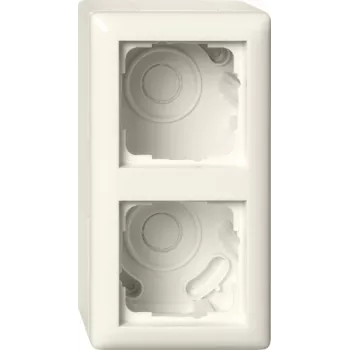 Boîtier en saillie Gira 2 postes avec cadre, Standard 55, blanc crème 106201