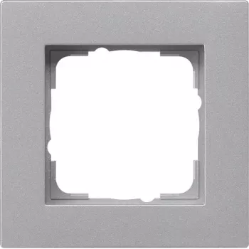 Cadre de recouvrement 1 poste Gira E2 Flat aluminium 80,8 x 80,8 mm 211255