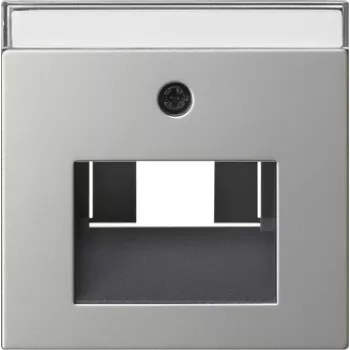 Plaque de recouvrement Gira System 55 pour prises UAE/IAE et réseau, acier inoxydable brossé 0284600