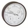 Station météo analogique TFA Dostmann 20.2027.08 avec baromètre, thermomètre et hygromètre, cadran blanc, lunette en laiton, fixation murale