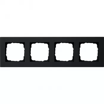 Cadre de finition 4 postes Gira E2 noir mat design plat 0214095