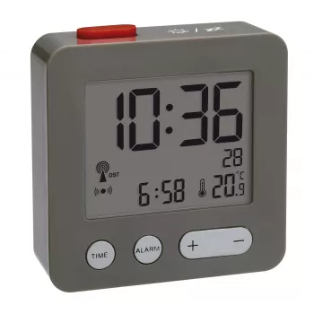 TFA Dostmann 60.2545.10 Réveil radio-piloté anthracite