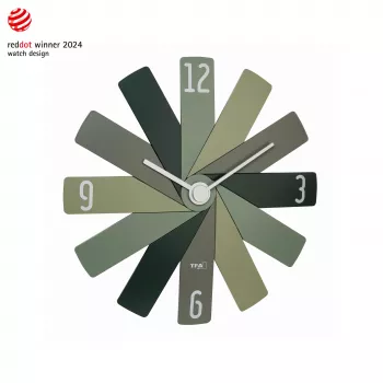 Horloge murale à quartz TFA Dostmann 60.3020.04 400 mm vert olive, trotteuse silencieuse