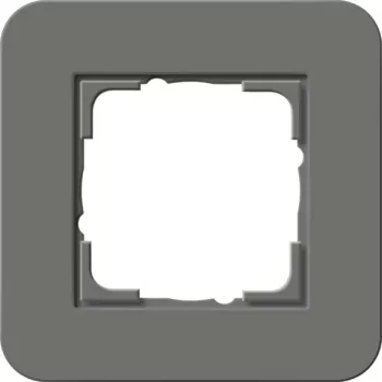 Cadre de recouvrement Gira System 55 1 poste gris foncé/blanc pur brillant 0211413