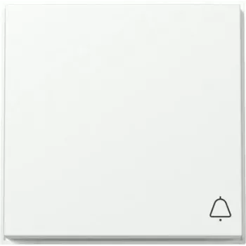 Bouton bascule GIRA TX_44 avec symbole de cloche, blanc pur satiné (328666)