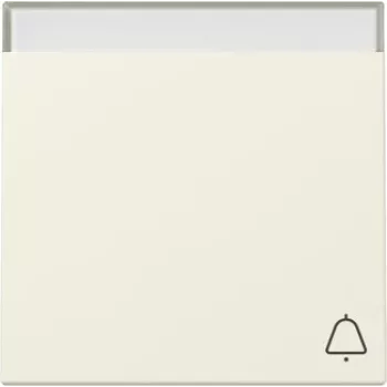 Cache-bouton Gira System 55 avec symboles cloche et lumière, blanc crème brillant 367301