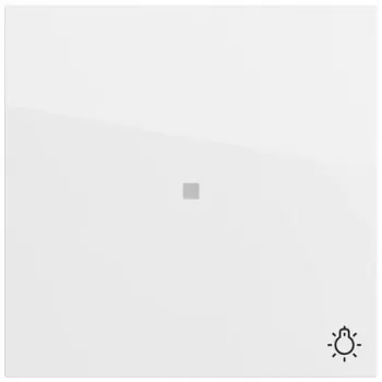 Bouton bascule Gira avec symbole lumineux, blanc pur, éclairage symétrique 367470