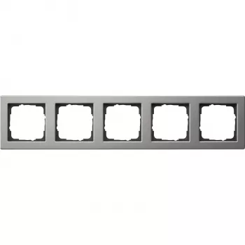 Cadre de recouvrement Gira Esprit 5 postes, acier inoxydable brossé 021533