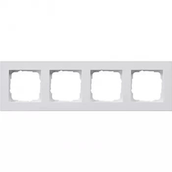 Cadre de recouvrement Gira E2 4 postes plat blanc pur mat 214225